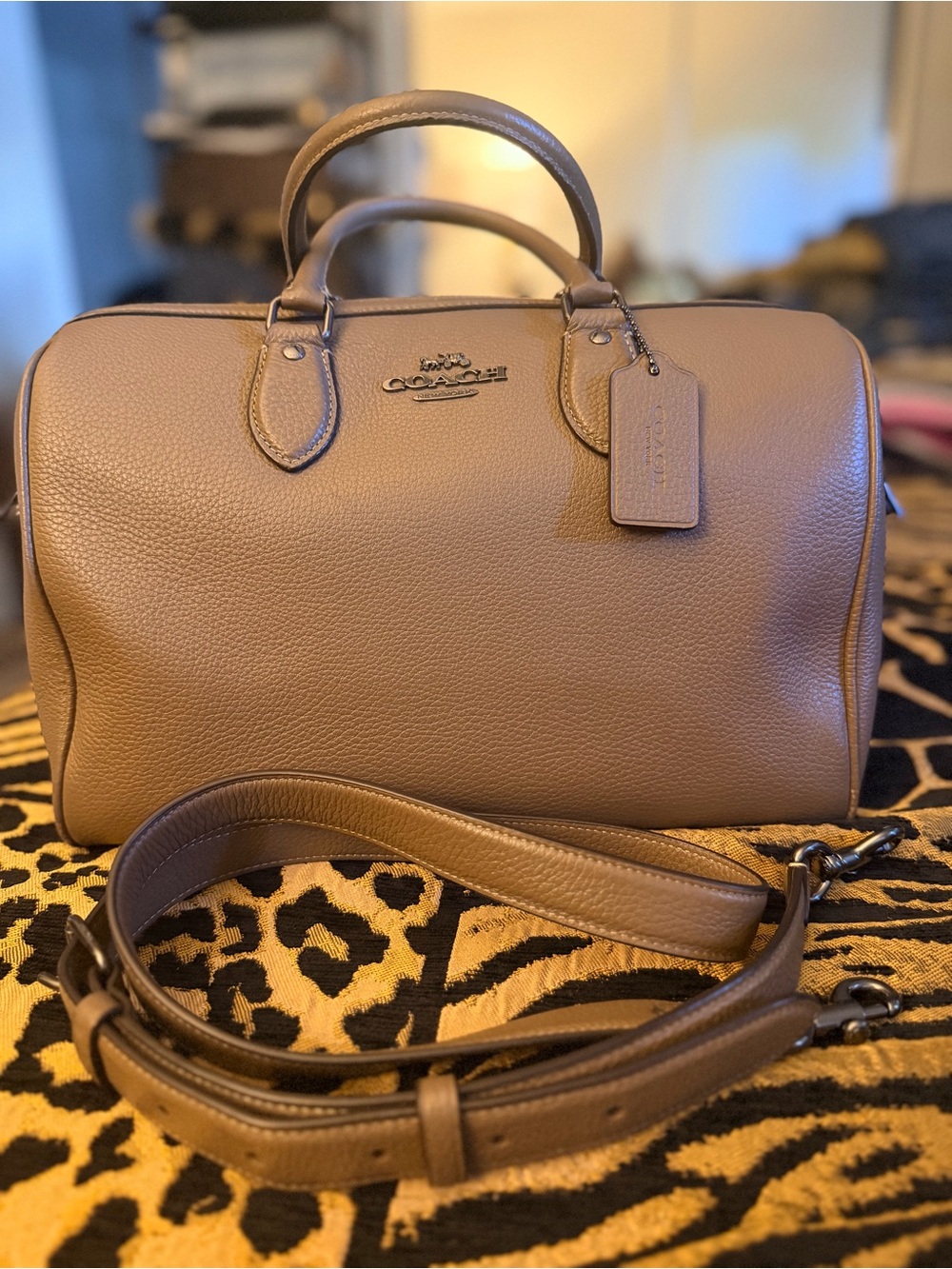 Coach Rowan Large Satchel Bag Dark Stone good condition